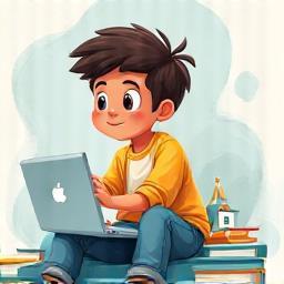 Student learning on a tablet.