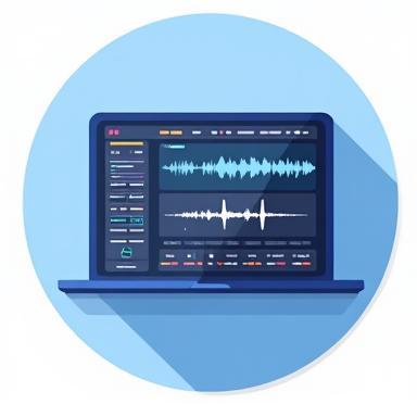 Icon representing audio editing software interface.